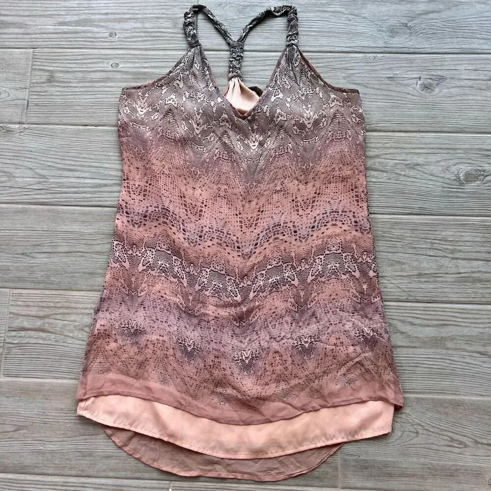 Charlie Jade‎ Women Multicolor Snakeskin Print Racerback silk100% mini dress M